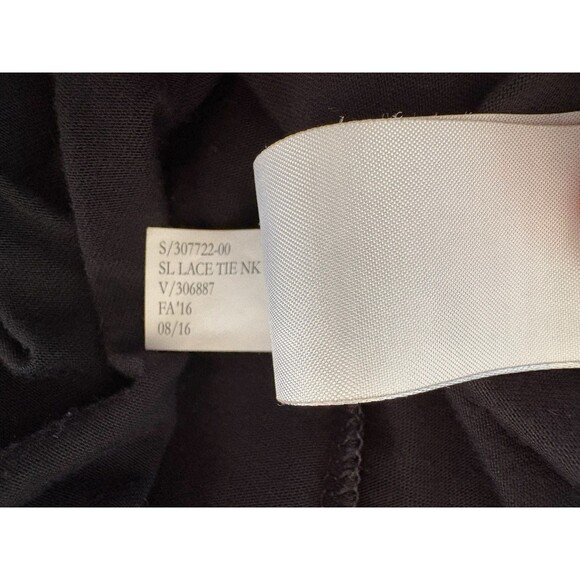 Banana Republic Sleeveless Lace Top Built in Neck Tie Women's Med Black Lined - Picture 8 of 13